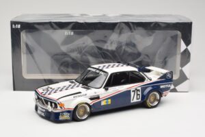 BMW 3.0 CSL E9 Garage Du Bac #76 P. Depnic / H. Coulon 24 Hours of Le Mans 1977 Minichamps 1:18 155772576 Metal - imagem 6 de 6