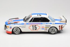 BMW 3.0 CSL E9 #15 BMW Alpina J. Peltier / H. Menzel 24 Hours of Spa 1973 Minichamps 1:18 155732695 Metal - imagem 3 de 6
