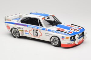 BMW 3.0 CSL E9 #15 BMW Alpina J. Peltier / H. Menzel 24 Hours of Spa 1973 Minichamps 1:18 155732695 Metal - imagem 4 de 6