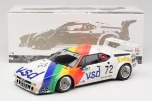 BMW M1 #72 BMW France Zol Auto B. Rousselot / J. Servanin 24 Hours of Le Mans 1981 Minichamps 1:18 180812972 Metal - imagem 2 de 8