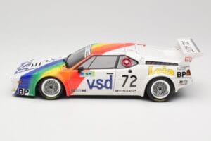 BMW M1 #72 BMW France Zol Auto B. Rousselot / J. Servanin 24 Hours of Le Mans 1981 Minichamps 1:18 180812972 Metal - imagem 4 de 8