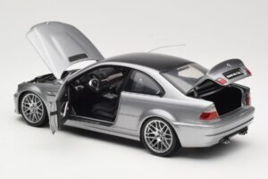 BMW M3 E46 CSL Prata Kyosho 1:18 08506S Metal - imagem 5 de 8