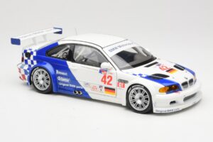 BMW M3 E46 GTR #42 J. Lehto / P. Ekblom ALMS 2001 Minichamps 1:18 100012142 Metal - imagem 6 de 8