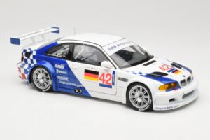 BMW M3 E46 GTR #42 J. Lehto / J. Muller ELMS 2001 Minichamps 1:18 100012192 Metal - imagem 6 de 8