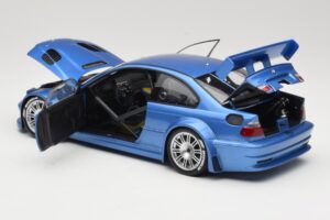 BMW M3 E46 GTR Street Azul Minichamps 1:18 80430302540 Metal - imagem 5 de 8