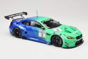 BMW M6 GT3 F13 #3 Falken Motorsports P. Düsseldorf / J. Müller VLN Winner Heat 4 2017 Minichamps 1:18 153172693 Metal - imagem 4 de 6