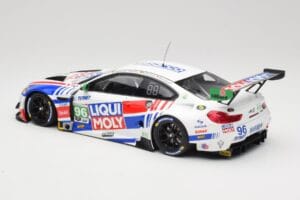 BMW M6 GT3 F13 #96 Turner Motorsport B. Auberlen / R. Foley Class Winner Petit Le Mans 2019 Minichamps 1:18 153192696 Metal - imagem 5 de 6