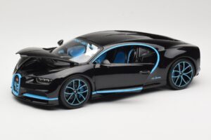 Bugatti Chiron Preto & Azul Bburago 1:18 18-11040BK Metal - imagem 2 de 8