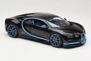 Bugatti Chiron Preto & Azul Bburago 1:18 18-11040BK Metal - imagem 6 de 8