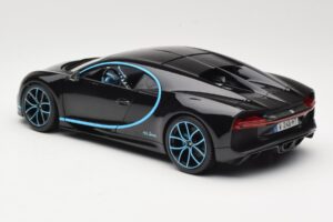 Bugatti Chiron Preto & Azul Bburago 1:18 18-11040BK Metal - imagem 7 de 8