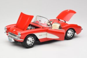 Chevrolet Corvette C1 Roadster Vermelho Bburago 1:18 3024 Metal - imagem 2 de 8