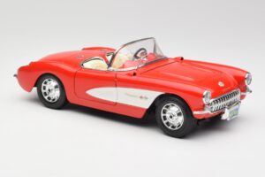 Chevrolet Corvette C1 Roadster Vermelho Bburago 1:18 3024 Metal - imagem 6 de 8