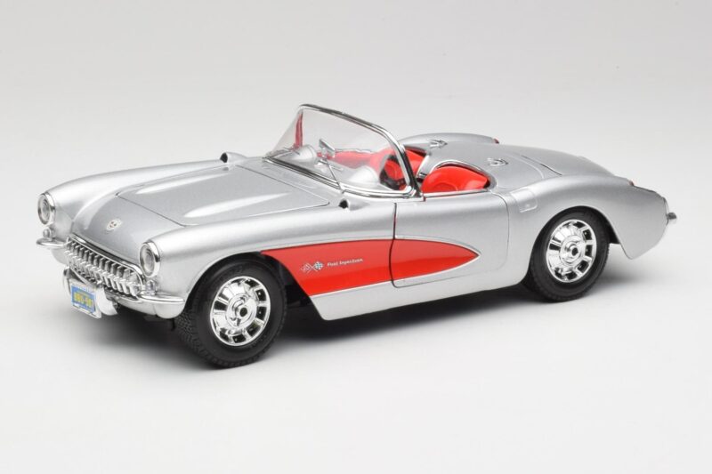 Chevrolet Corvette C1 Prata & Vermelho Bburago 1:18 3024-M1 Metal