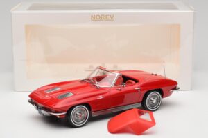 Chevrolet Corvette C2 Sting Ray Cabriolet Riverside Red Norev 1:18 189056 Metal - imagem 6 de 6