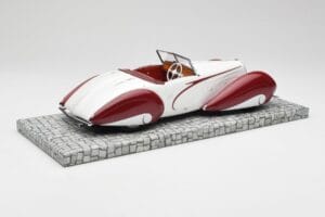 Delahaye Type 135 M Cabriolet Branco Vermelho Minichamps 1:18 107116161 Resina - imagem 2 de 6