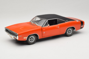 Dodge Charger R/T Laranja & Preto American Muscle 1:18 39314 Metal