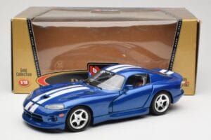 Dodge Viper GTS SR II Azul com Riscas Brancas Bburago 1:18 3330 Metal - imagem 8 de 8