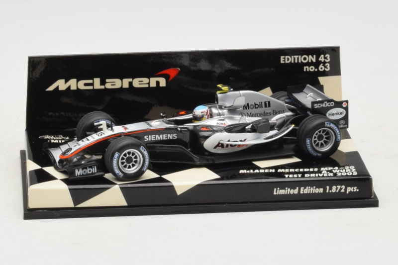 McLaren MP4-20 Mercedes A. Wurz F1 2005 Minichamps 1:43 530054355 Metal