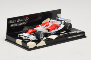 Toyota T. Glock Panasonic Toyota Racing Showcar F1 2008 Minichamps 1:43 400080082 Metal - imagem 2 de 5