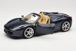 Ferrari 458 Italia Spider Dark Blue Metallic Hot Wheels 1:18 X5529 Metal - imagem 2 de 8
