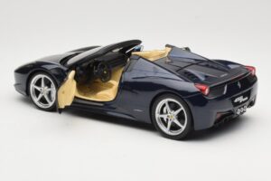 Ferrari 458 Italia Spider Dark Blue Metallic Hot Wheels 1:18 X5529 Metal - imagem 5 de 8