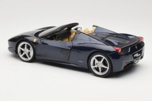 Ferrari 458 Italia Spider Dark Blue Metallic Hot Wheels 1:18 X5529 Metal - imagem 7 de 8