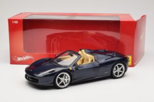 Ferrari 458 Italia Spider Dark Blue Metallic Hot Wheels 1:18 X5529 Metal - imagem 8 de 8