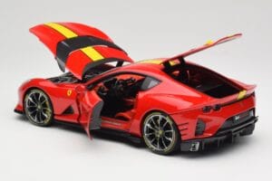 Ferrari 812 Competizione Rosso Corsa Com Riscas Amarelas Bburago 1:18 18-16915 Metal - imagem 5 de 8
