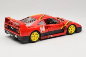 Ferrari F40 Evoluzione #14 L. Dalla Noce H&R Vermelho com Rodas Amarelas 1992 Bburago 1:18 3042-H1 Metal - imagem 3 de 8