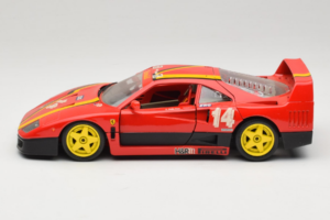 Ferrari F40 Evoluzione #14 L. Dalla Noce H&R Vermelho com Rodas Amarelas 1992 Bburago 1:18 3042-H1 Metal - imagem 4 de 8