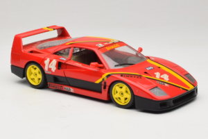 Ferrari F40 Evoluzione #14 L. Dalla Noce H&R Vermelho com Rodas Amarelas 1992 Bburago 1:18 3042-H1 Metal - imagem 6 de 8