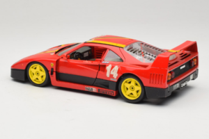 Ferrari F40 Evoluzione #14 L. Dalla Noce H&R Vermelho com Rodas Amarelas 1992 Bburago 1:18 3042-H1 Metal - imagem 7 de 8