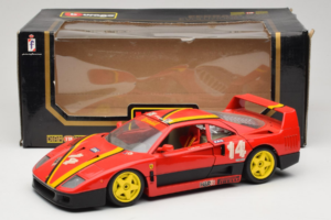 Ferrari F40 Evoluzione #14 L. Dalla Noce H&R Vermelho com Rodas Amarelas 1992 Bburago 1:18 3042-H1 Metal - imagem 8 de 8