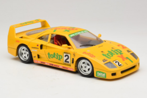Ferrari F40 Totip Jolly Club #2 Amarelo Bburago 1:18 3332-Y1 Metal - imagem 6 de 8