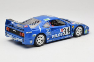 Ferrari F40 #34 M. Ferte / Thavenin / Palau Pilot Azul 1987 Bburago 1:18 3032-B1 Metal - imagem 3 de 8