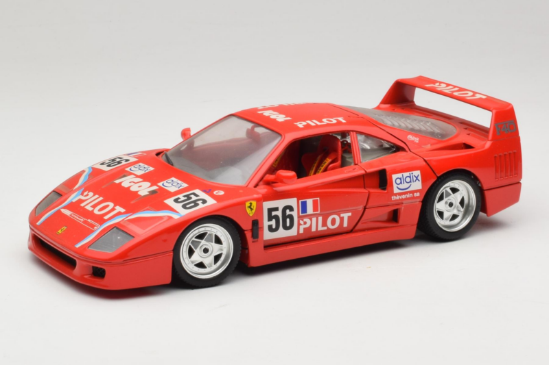 Ferrari F40 #56 Pilot Vermelho 1987 Bburago 1:18 3332-P2 Metal