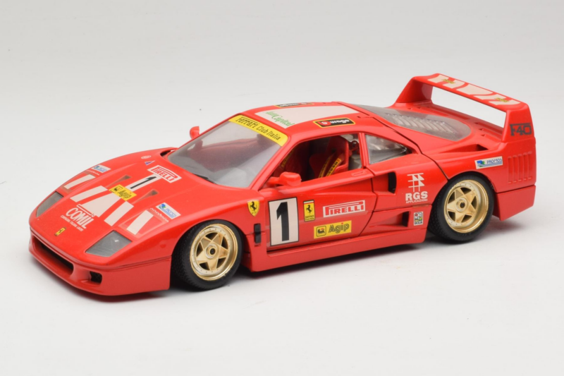 Ferrari F40 Pirelli Agip #1 Ferrari Club Italia Vermelho Bburago 1:18 3032-P2 Metal