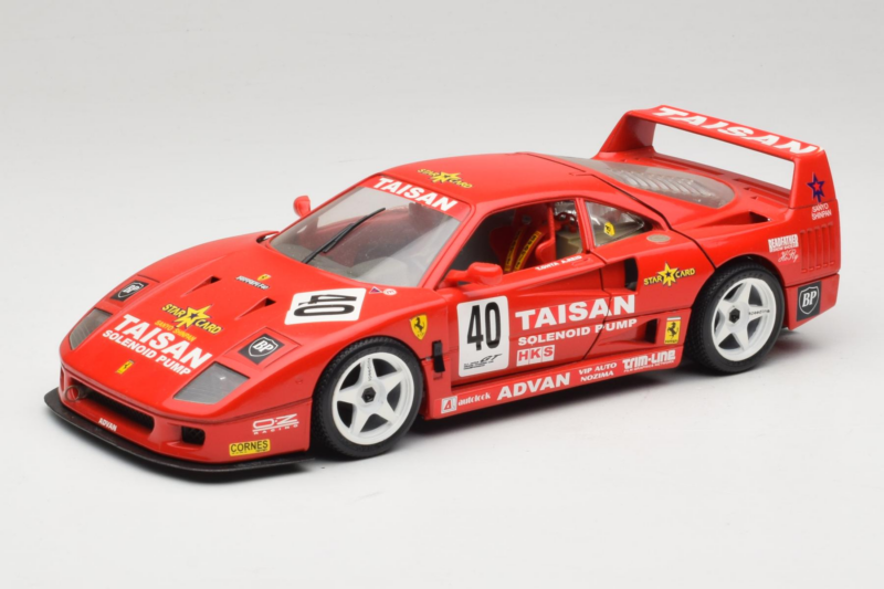 Ferrari F40 #40 T. Ohta / A. Reid Taisan Vermelho 1987 Bburago 1:18 3022-T1 Metal