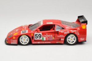 Ferrari F40 LM Unisys #59 Ota / P. Nappi / R. Donovan 24 Hours of Le Mans 1996 Bburago 1:18 3032-U1 Metal - imagem 4 de 8