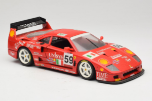 Ferrari F40 LM Unisys #59 Ota / P. Nappi / R. Donovan 24 Hours of Le Mans 1996 Bburago 1:18 3032-U1 Metal - imagem 6 de 8