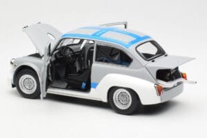 Fiat Abarth 1000 TCR Cinzento Mate Riscas Azuis AUTOart 1:18 72642 Metal - imagem 5 de 8