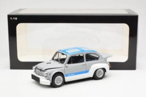 Fiat Abarth 1000 TCR Cinzento Mate Riscas Azuis AUTOart 1:18 72642 Metal - imagem 8 de 8