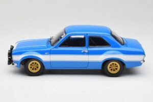 Ford Escort Mk1 RS 1600 Azul Branco Riscas Minichamps 1:18 100688102 Metal - imagem 4 de 8