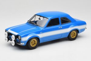 Ford Escort Mk1 RS 1600 Azul Branco Riscas Minichamps 1:18 100688102 Metal