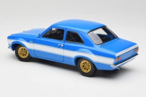 Ford Escort Mk1 RS 1600 Azul Branco Riscas Minichamps 1:18 100688102 Metal - imagem 7 de 8