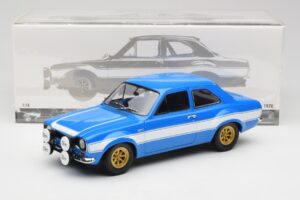 Ford Escort Mk1 RS 1600 Azul Branco Riscas Minichamps 1:18 100688102 Metal - imagem 8 de 8