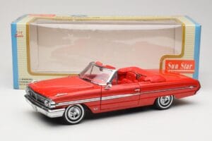 Ford Galaxie 500 Cabriolet Vermelho Sun Star 1:18 1420 Metal - imagem 8 de 8