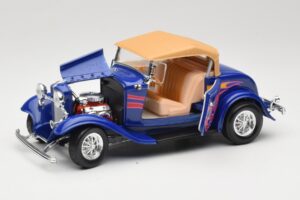 Ford Roadster Street Rod Azul with Fire Road Signature 1:18 92249 Metal - imagem 2 de 8