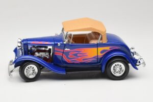 Ford Roadster Street Rod Azul with Fire Road Signature 1:18 92249 Metal - imagem 4 de 8