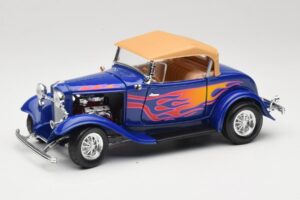 Ford Roadster Street Rod Azul with Fire Road Signature 1:18 92249 Metal